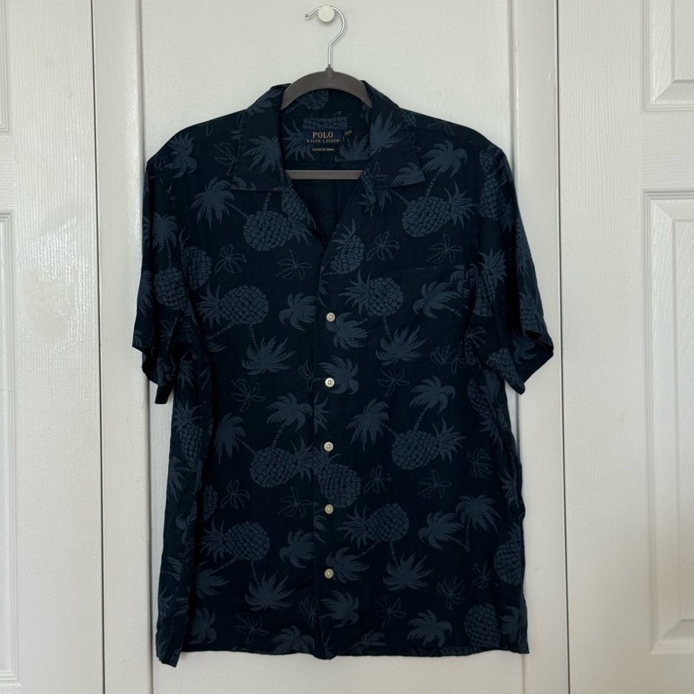 Polo by Ralph Lauren Navy Pineapple & Palm Short-Sleeve Button Shirt
